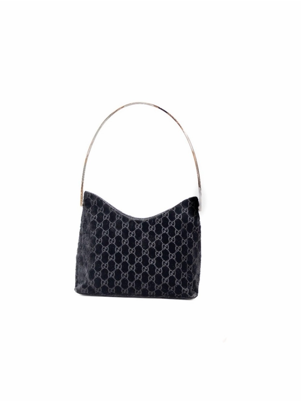 Rare Vintage Gucci Tom Ford 1997 Black Velvet GG Monogram Runway Shoulder Bag - Picture 5 of 11